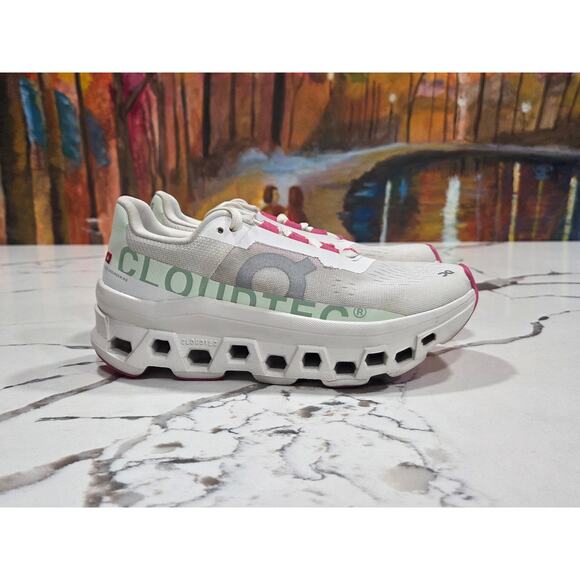 Hoka Shoes - On Running Cloudmonster White Lima Size 5 Women's 61.97725